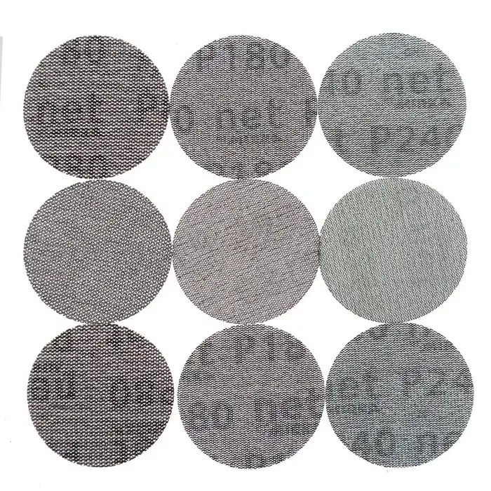 3/4/5/6 pouces Mirka Autonet crochet et boucle disques abrasifs sans poussière papier de verre disque de maille