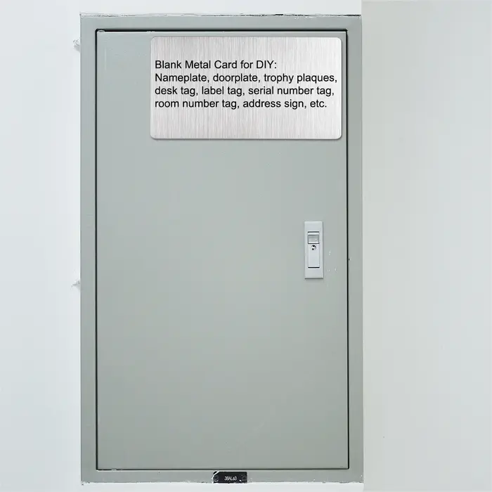 Uxcell 15 pièces d'épaisseur 0.4mm en acier inoxydable carte en métal vierge carte de visite 88x53mm