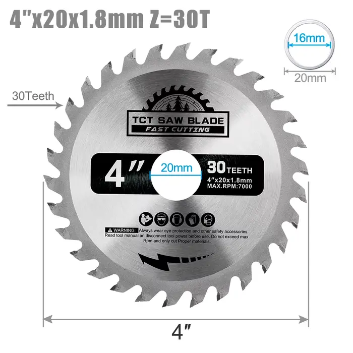 XCAN 1 pièce lame de scie circulaire 4 ''6'' 7'' 8 ''disque de coupe du bois en carbure lame de scie