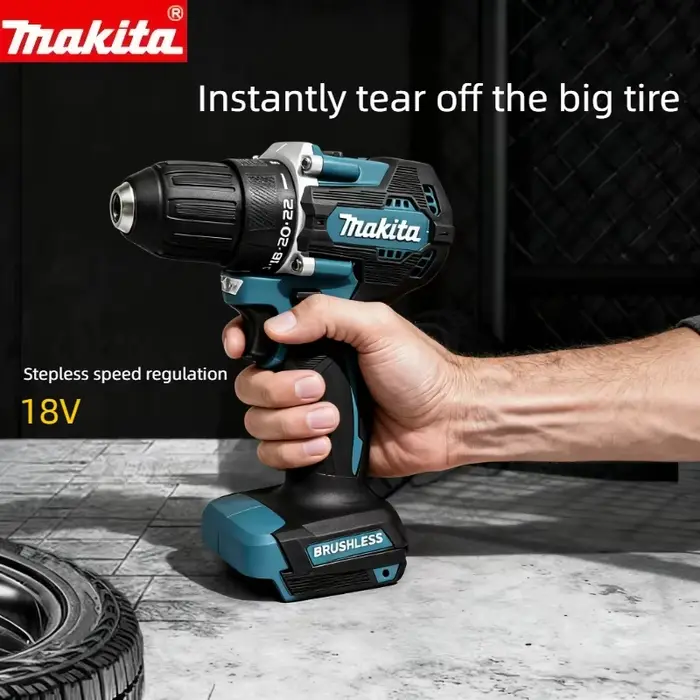 Makita DDF487 Perceuse à percussion électrique sans balais 18V au lithium rechargeable 10 mm