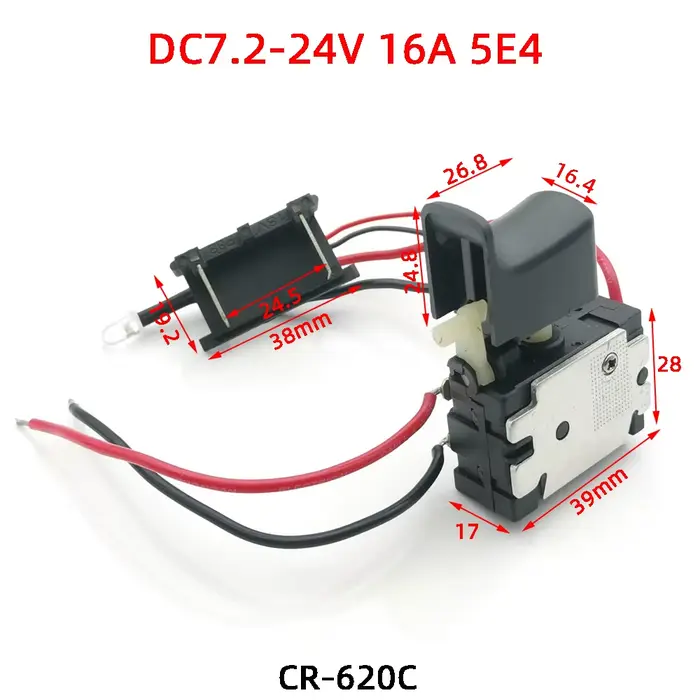 Interrupteur de contrôle de vitesse pour perceuse à batterie au lithium DC18V 21V 24V