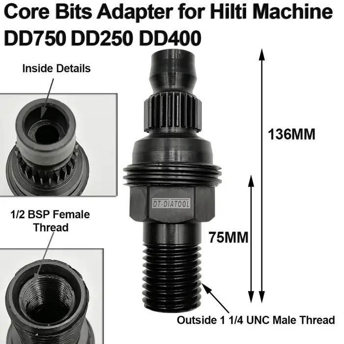 DIATOOL 1 pièce diamant CORE perceuse DD-BU adaptateur pour connexion HILTI scie cloche Machine DD750 DD250 DD400