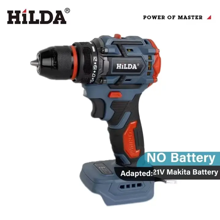HILDA perceuse électrique professionnelle sans fil, outil nu Portable sans balais, ergonomique et Du
