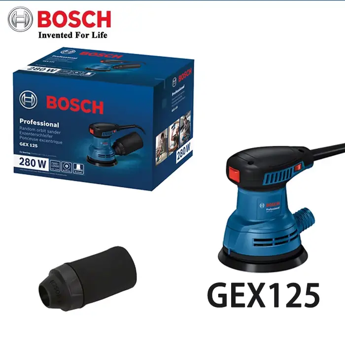 Ponceuse orbitale électrique Bosch GEX 125, moteur puissant, 10 fois plus rapide que le ponçage manu