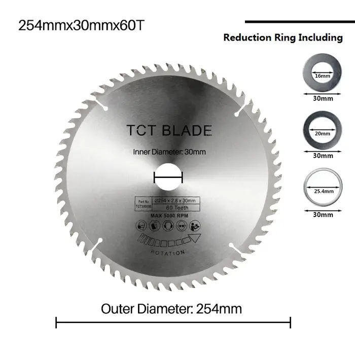 XCAN lame de scie circulaire 255 300 305mm TCT disque de coupe du bois