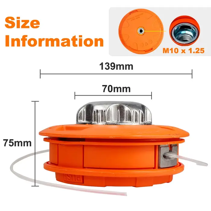 CMCP M10 aluminium Nylon débroussailleuse bosse bobine coupe gazon 2 lignes tête de coupe fil ligne 