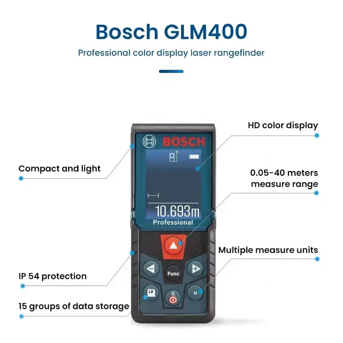 Bosch 40M télémètre Laser GLM 400/4000 Multi Modes