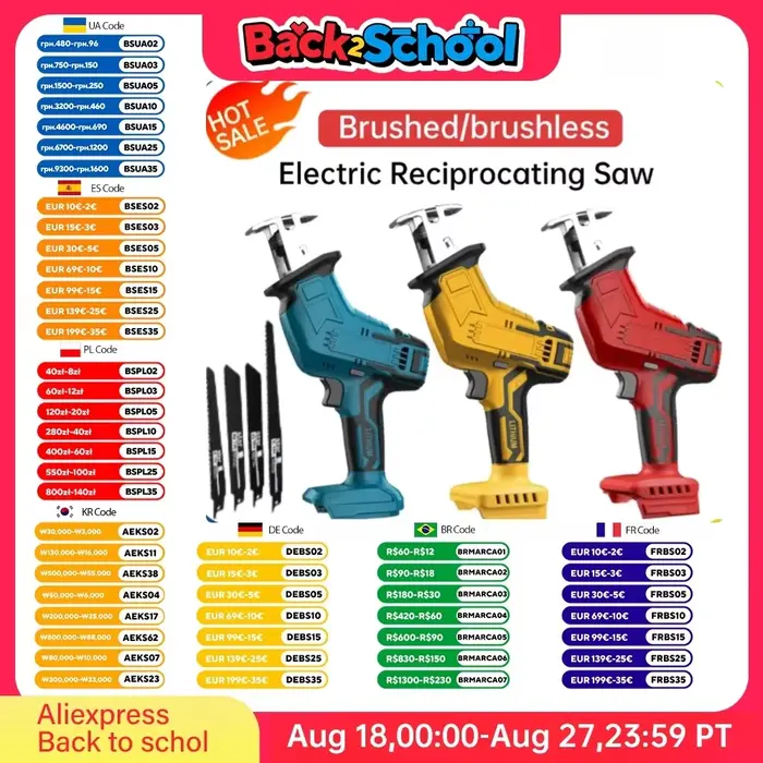 Scie alternative électrique brossée/sans balais
