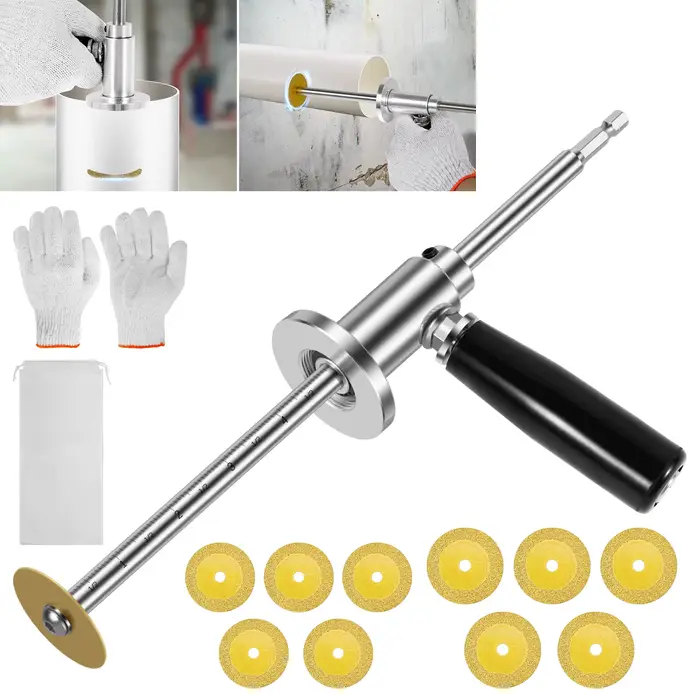 Outil de coupe de tuyaux en PVC en acier inoxydable avec 5/11 lames-poignée ergonomique à profondeur réglable