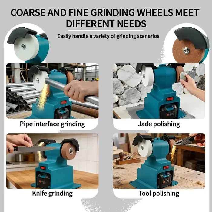 Meuleuse électrique sans fil Electric Goddess 200W pour batterie Makita 18V ﻿ Pierre à polir et à affûter double pour couteaux