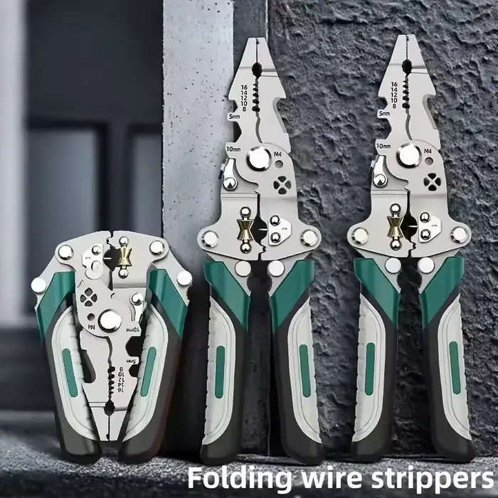 Pince à dénuder multifonction, outil d'électricien, coupe de sertissage, conception pliable, facile à ranger