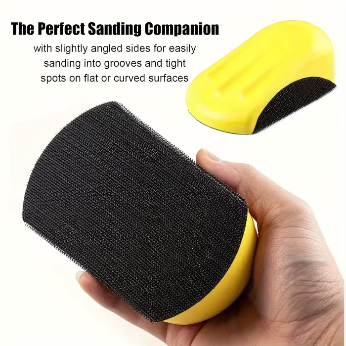 Bloc de ponçage en forme de souris de 5 pouces avec support auto-agrippant - Ponçoir manuel ergonomique en PU durable