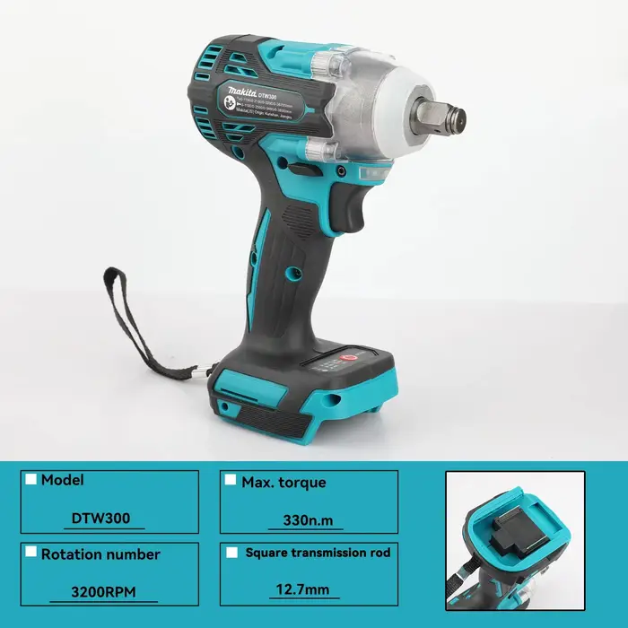 Makita DTW300 18V ensemble d'outils puissance sans brosse grande clé sans fil 330Nm couple canon à v