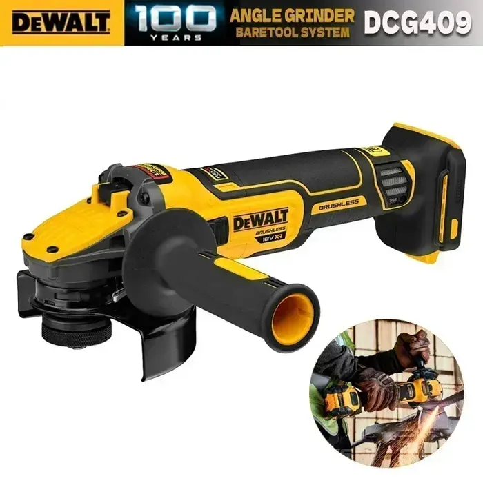 Meuleuse d'angle sans fil DEWALT DCG409 sans balais 20V : machine portable rechargeable de 125 mm pour la découpe