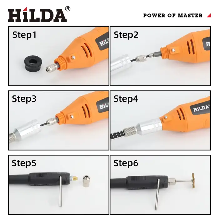 HILDA rectificateurs à arbre Flexible pour accessoires d'outils électriques pour outils rotatifs Dremel