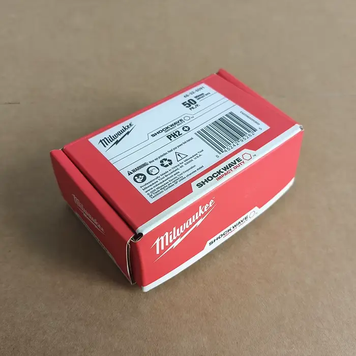 Milwaukee 48-32-5091 50 embouts de tournevis à chocs SHOCKWAVE PH2 90 mm magnétiques à couple élevé pour outils électriques