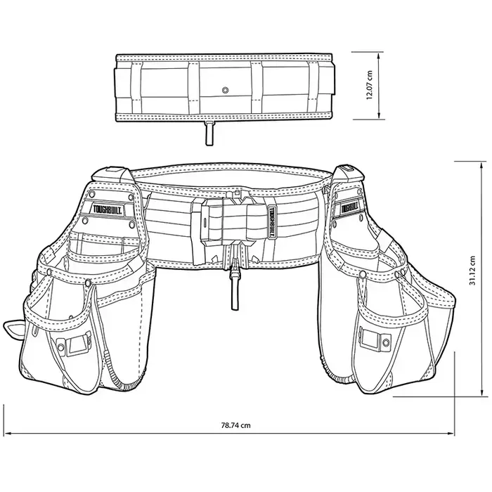 TOUGHBUILT TB-CT-111-3P 3 pièces ensemble de ceintures à outils pour commerçant décoration du bois Installation