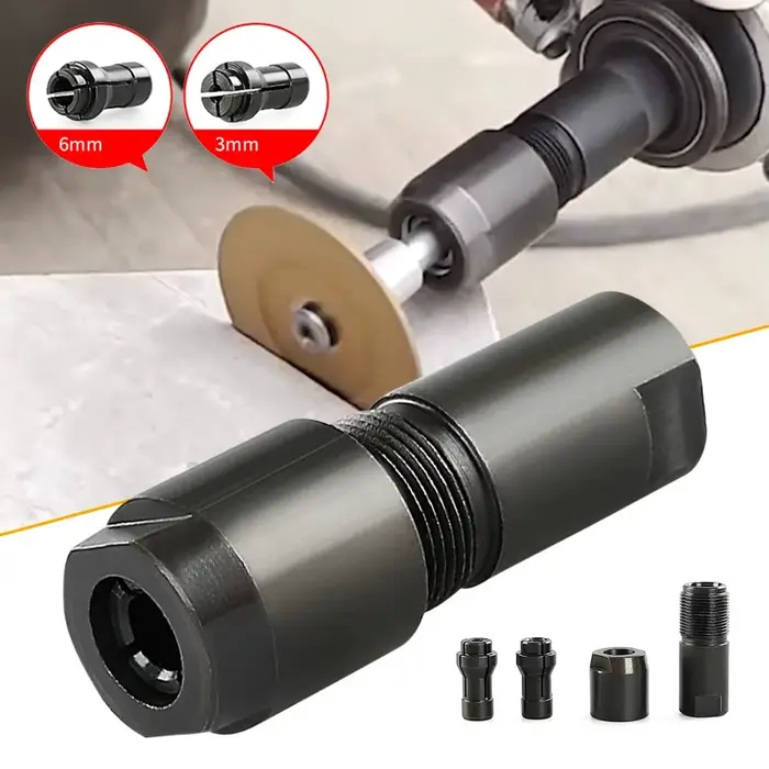 Adaptateur modifié 6/3mm à mandrin de meuleuse droite