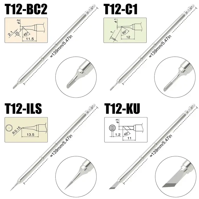 Fer à souder série pointe T12 pour Station de soudage Hakko FX951 STC STM32 FX-950 FX-951 FM-203, po
