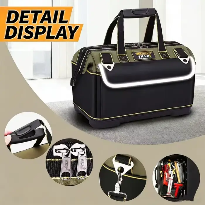 Sac à outils jaune et noir monobloc
