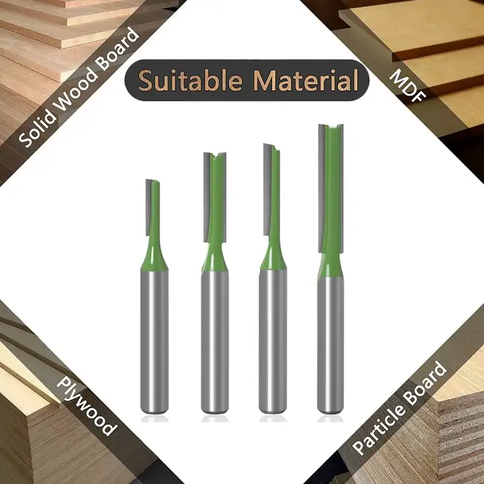 Fraise droite à double denture de 1/4'' (6 mm) pour le bois