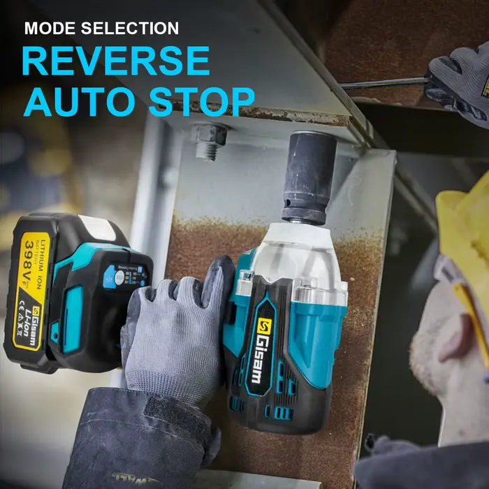 Gami 4 pièces ensemble d'outils sans brosse perceuse électrique 13mm + clé à chocs 2 en 1 + meuleuse d'angle