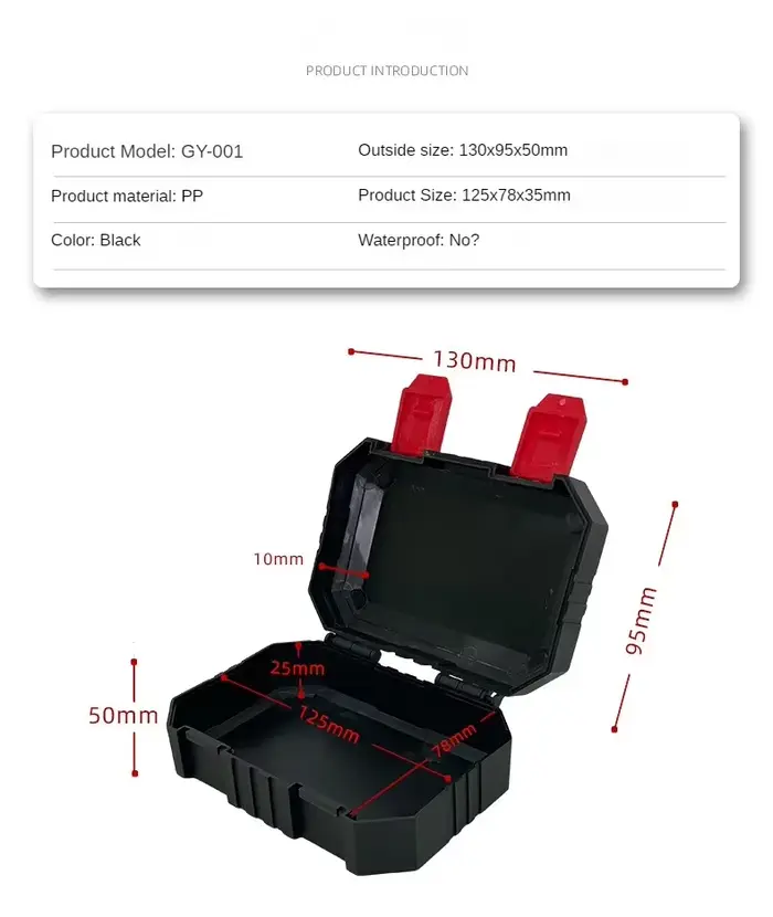 Boîte à outils en plastique, organisateur de travail pour électricien professionnel, boîte à outils 