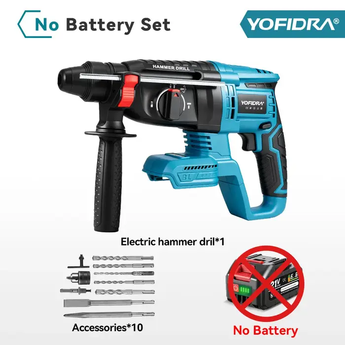 Marteau perforateur électrique sans fil YOFIDRA 26 mm