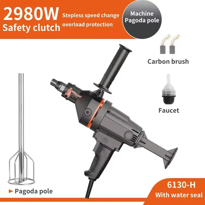 Carotteuse diamantée électrique, 4300W, 2980W, support de perceuse à béton, proposition de couple d'ingénierie à sec
