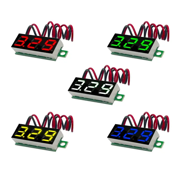 Voltmètre numérique LED DC 0.28 pouces, compteur de tension 0-100V, testeur de tension de puissance 