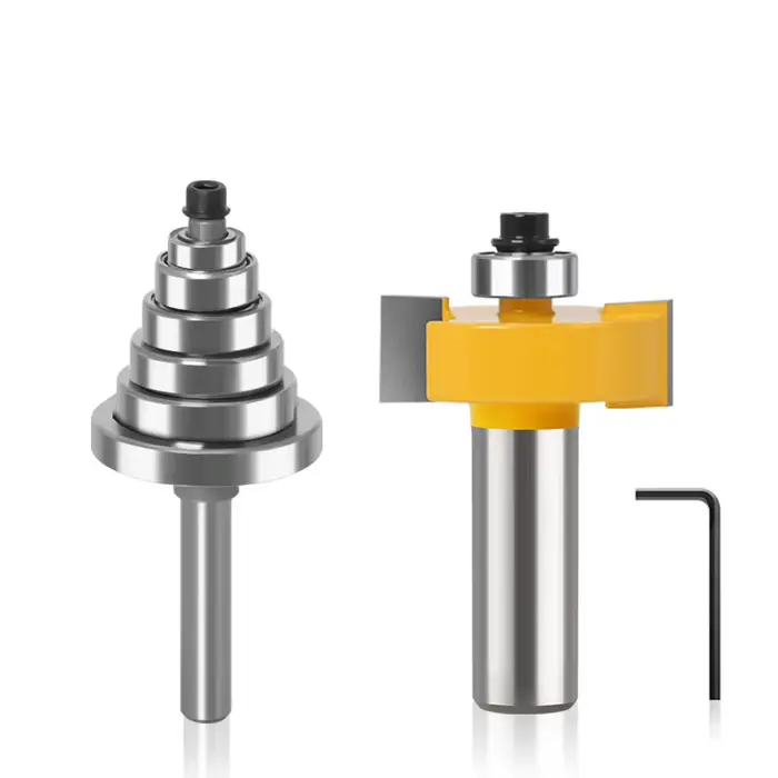 Mèche de routeur à tige de 6, 8, 12mm avec jeu de 6 roulements-1/2 "H - 1/4" coupe-bois à tige coupe