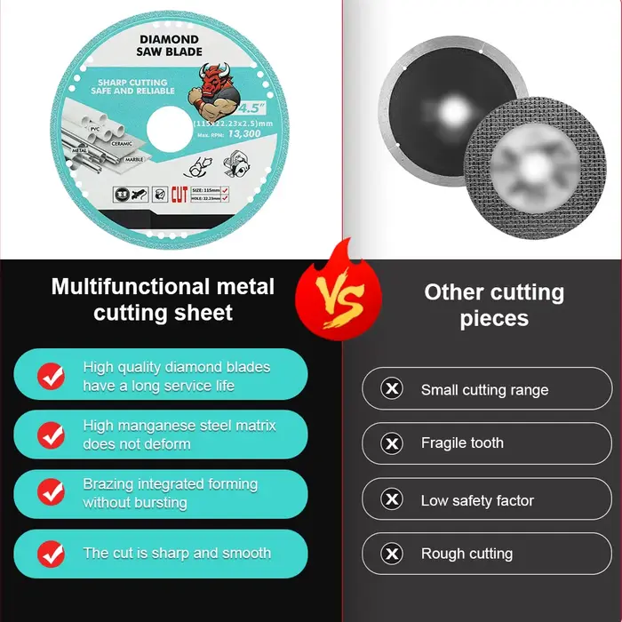 JUSTINLAU diamant acier inoxydable disque de coupe multifonctionnel carrelage marbre Jade céramique lame de scie tranchante sans écaillage