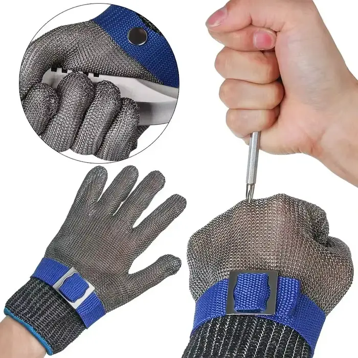 Gants en acier inoxydable