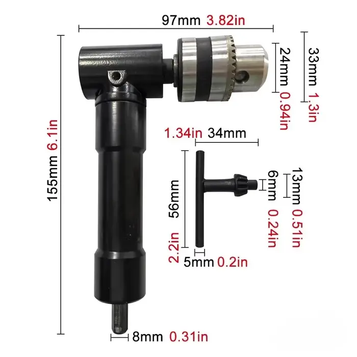 Adaptateur d'angle droit 90 degrés pour perceuse électrique