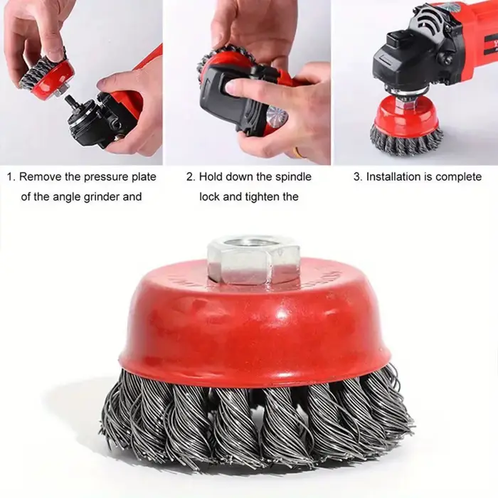 Brosse métallique pour meuleuse d'angle