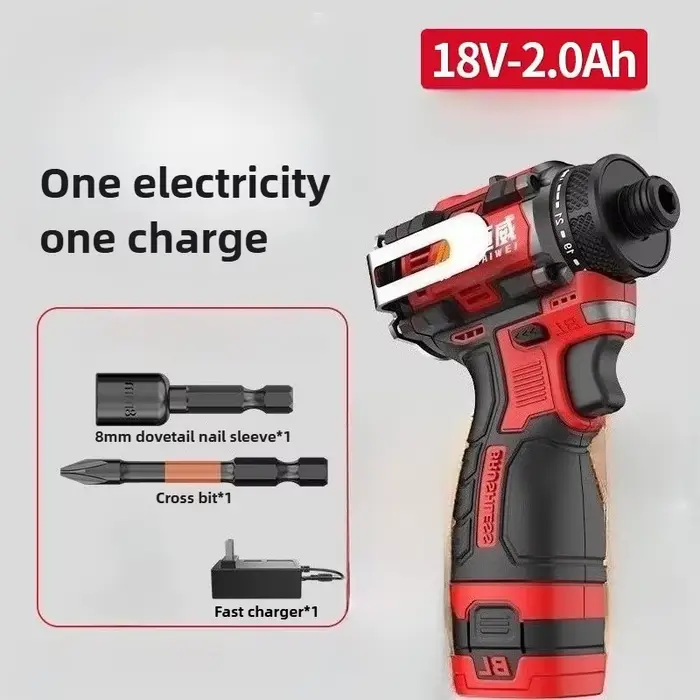 SUMAIWEI perceuse électrique sans brosse sans fil fracassable perceuse pilote 80N.m 18V tournevis Li