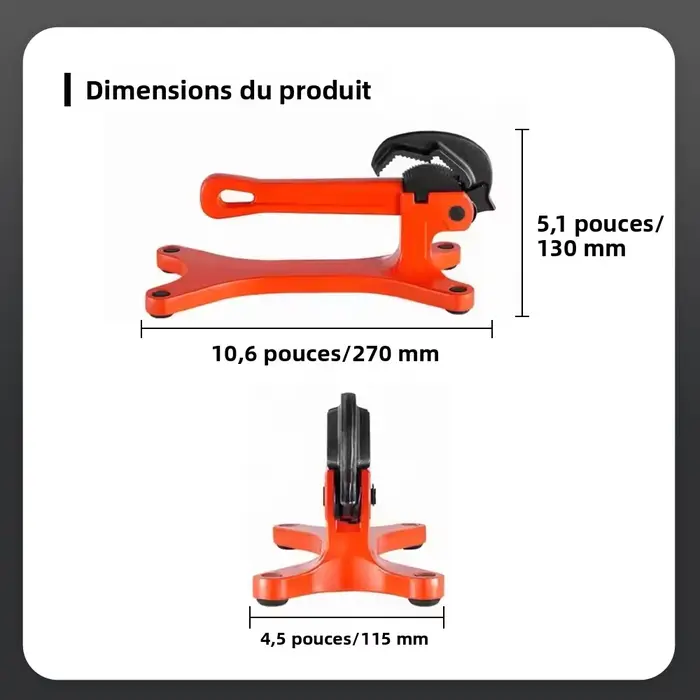 Étau à tuyau professionnel léger et Portable de 1/8 à 1-1/2 pouces de diamètre
