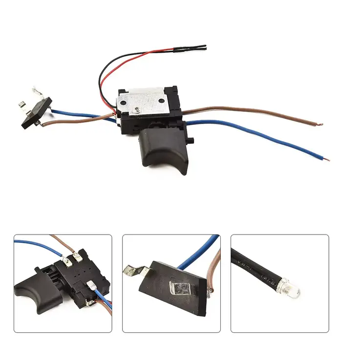1x perceuse sans fil interrupteurs à gâchette perceuse électrique contrôle de vitesse bouton poussoi