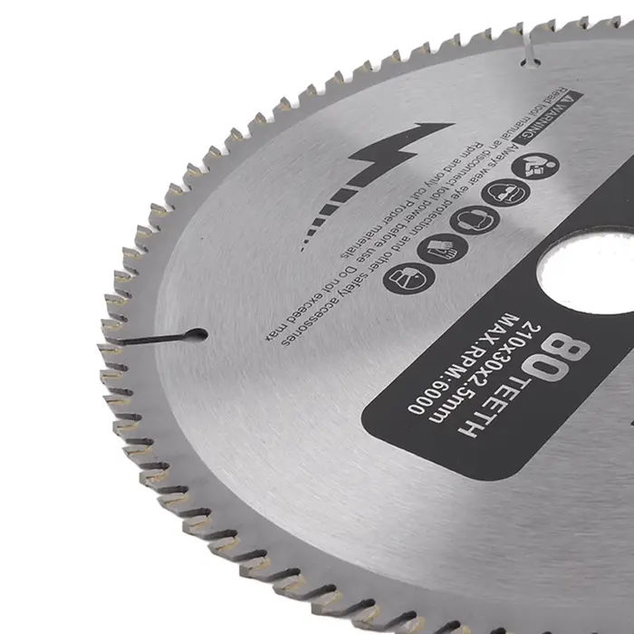 210mm 80 dents diamètre d'alésage 30mm lame de scie circulaire avec 3 joints toriques
