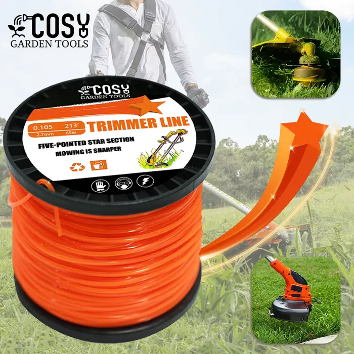3.0mm/4.0mm débroussailleuse corde tranchante tondeuse à gazon pentagramme Nylon tondeuse ligne tond