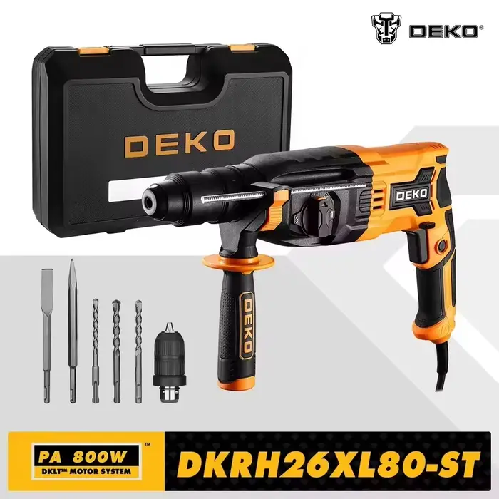 DEKO DKRH26XL80-ST 4 fonctions marteau rotatif électrique accessoires rotatifs multifonctionnels