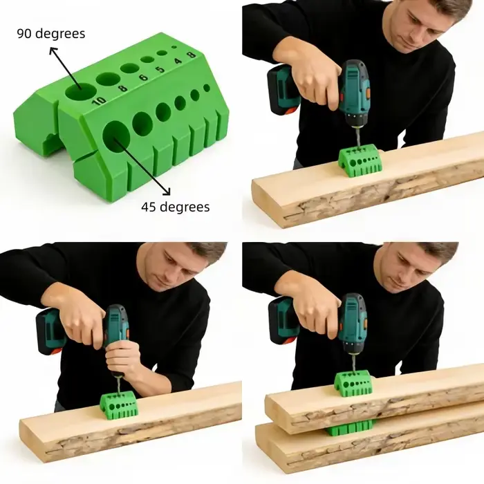 Localisateur de forets et guide de perçage portable 45 ° /90 °