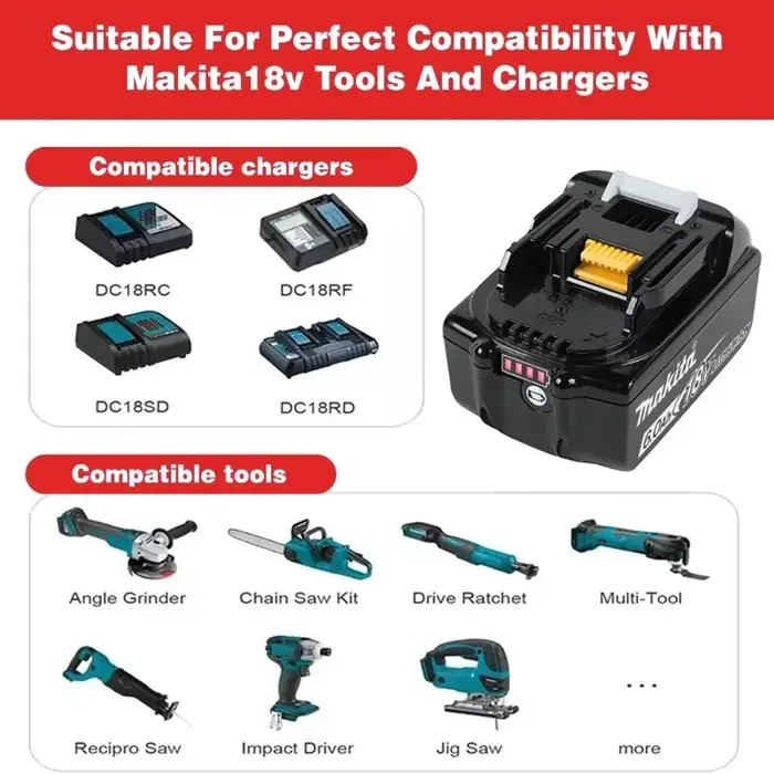 đ€ 100% vĂ©ritable Makita 6Ah pour batterie