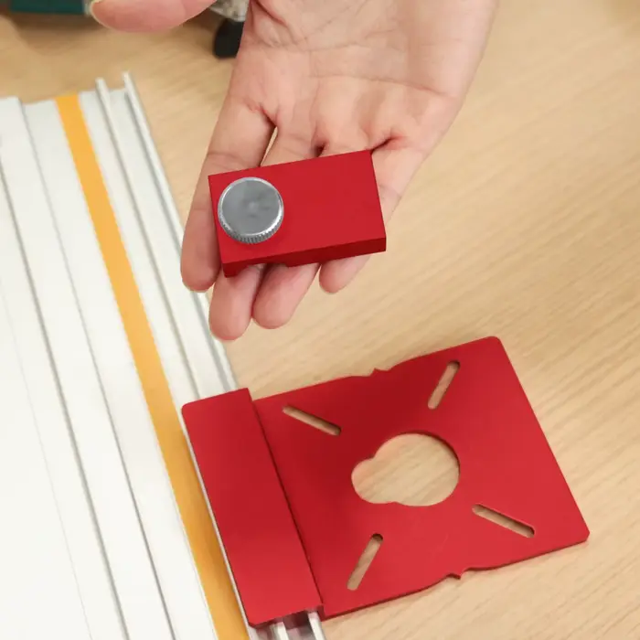 Adaptateur de rail de guidage pour routeur en alliage d'aluminium pour le travail du bois ou 2 butées