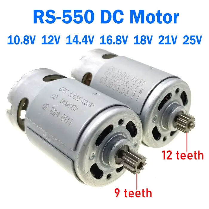 Moteur électrique 10.8V 12V 14.4V 16.8V 18V 21V 25V DC