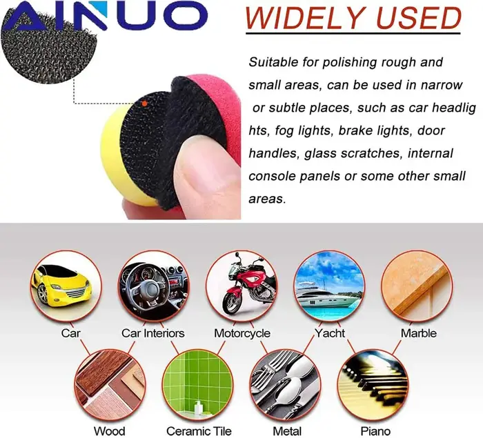22 pièces polissage cire polissage éponge tampons Kit ensemble moyeu de roue de voiture vernis tige