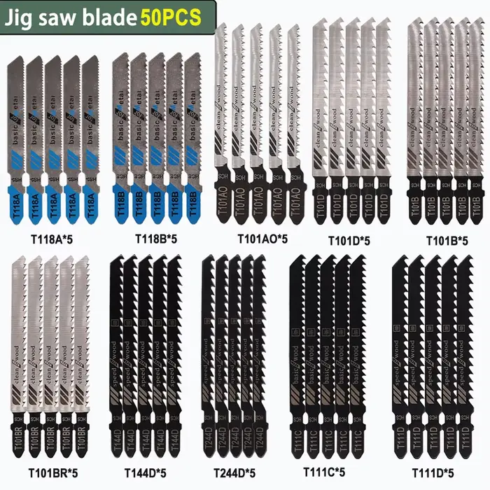 10/20/30/40/50/60/70/80/90/100 pièces jeu de lames de scie sauteuse arbre en T HCS HSS