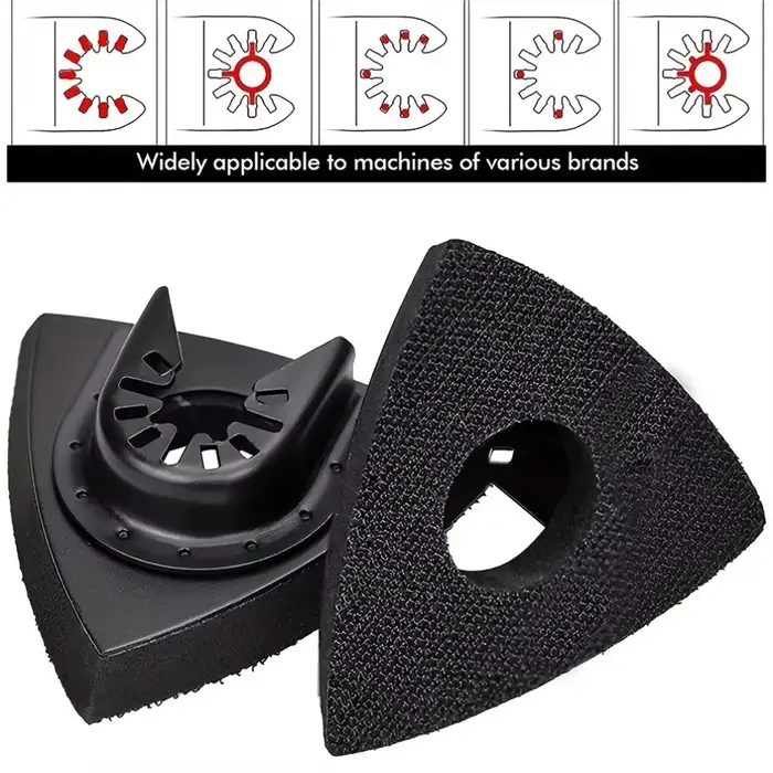 2/4 pièces Patins de ponçage triangulaires à fixation rapide pour outil oscillant, accessoires de ré