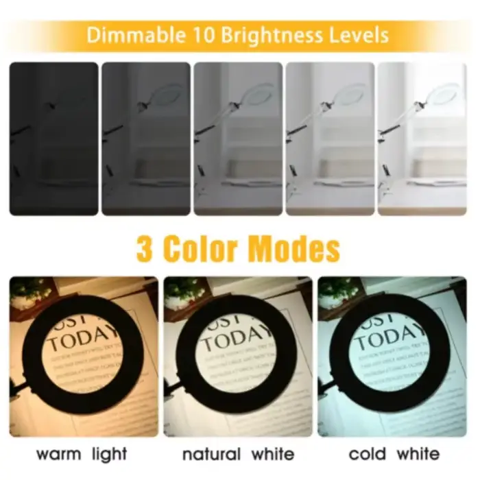 72LED 8X/10X NOUVEAU Lumineux Loupe USB 3 Couleurs LED Loupe pour Fer À Souder Réparation/Lampe de T