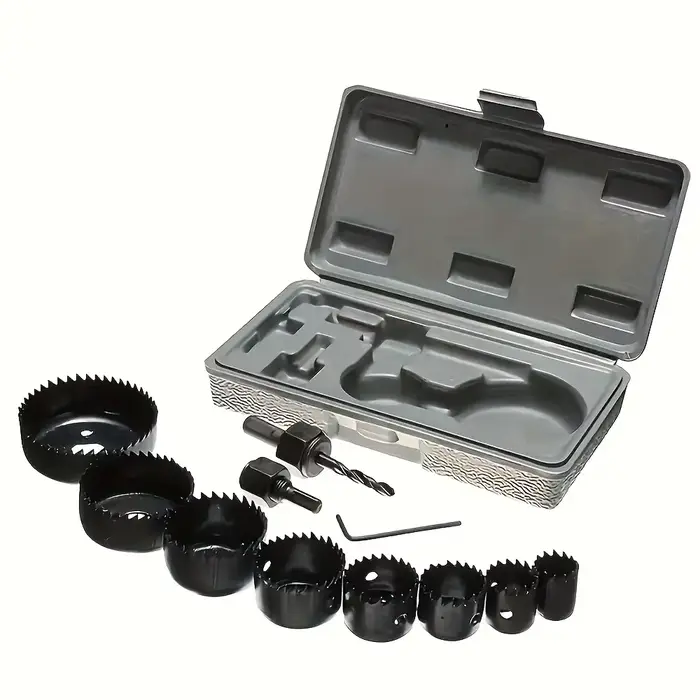 [Scie cloche en acier au carbone] Jeu de 11 scies cloche en acier au carbone |   Kit de perçage pour